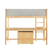 Elle Pine Wood Single Loft Bed with Desk